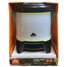 Ozark Trail 750 Lumen Hybrid Power LED Camping Lantern, Built-in Rechargeable & 3D Batteries