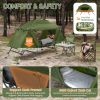 84.6*34.5*49.2in military green camping tent with tent storage bag and adjustable leg brackets with camp bed