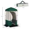 Outsunny Portable Shower Tent, Privacy Shelter, Camping Dressing Changing Tent Room with Solar Shower Bag, Floor and Carrying Bag, Green