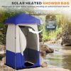 Outsunny Portable Shower Tent, Privacy Shelter, Camping Dressing Changing Tent Room with Solar Shower Bag, Floor and Carrying Bag, Blue