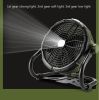 12V Camping Fan With LED Lights Exterior Large Cooling Desk Fans With 5200Ah Battery For Tourism Emergency Outages  (only pick up)