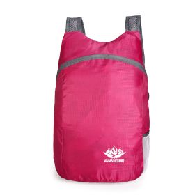 Colorful Folding Bag Backpack Outdoor Travel Large Capacity Sports Backpack (Color: Pink)