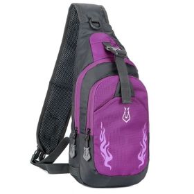 Chest Crossbody Bag Shoulder Bag for Men Travel Sports Gym (Color: Purple, Type: Sports Bag)