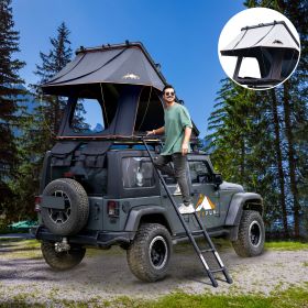 Adventurer Rooftop Tent Hardshell with Luggage Racks&Replaceable Rain Flies, Truck Bed Tent for Camping (Color: Black Gray)